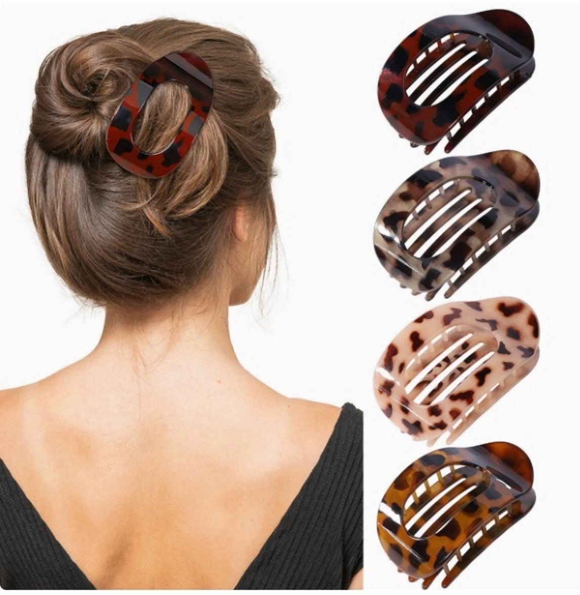 4-Piece Premium Acetate Matte Shark Clip Set | Versatile Hair Accessories for Daily Commuting and Elegant Styles