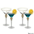 thumbnail image 1 of 4 Piece Premium Clear Stem Crystal Martini Glasses with Gold Rim and Diamond-like Rhinestones, Elegant 10oz Glassware Set for Cosmopolitan, Vodka, Gin and Other Cocktails, Fancy Manhattan Drinkware, 1 of 8