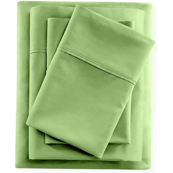 4 Piece Premium Sheet Set Cotton Queen Size Cotton, 100% Egyptian Cotton 500 Thread Count, 18 Inch Deep Pocket of Cotton Sheets - Sage Solid.