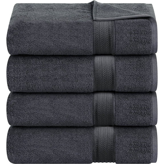 4-Piece Premium Turkish Hand Towels 100% Cotton Towels for Bathroom Soft, Quick Drying, and Highly Absorbent Hand Towels 27x54 inches (Light Gray)