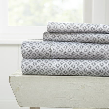 4 Piece Premium Ultra Soft Printed Bed Sheet Set by Linen Studio