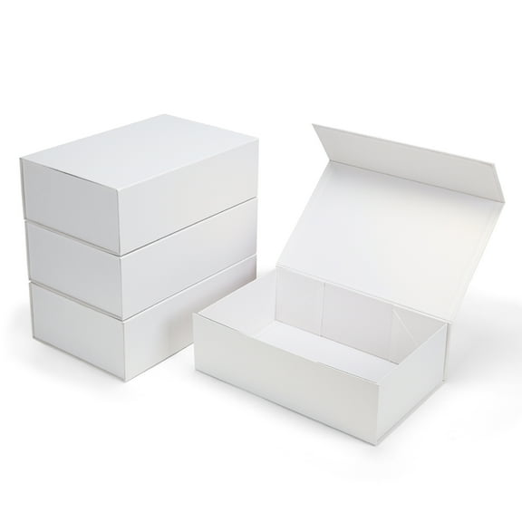 4-Piece Premium White Magnetic Closure Gift Box Set (13.8"x9"x4.3")