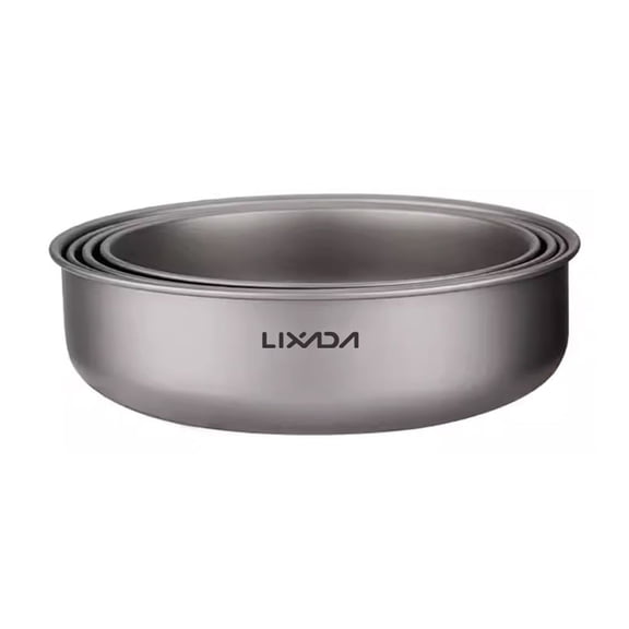 4-Piece Pure Titanium Camping Bowls Set, Ultralight Single-Layer Metal Mixing Bowl Set, Compact Portable Backpacking Dinnerware Mess Kit for Outdoor Hiking Adventures (0.86 lbs / 387g)