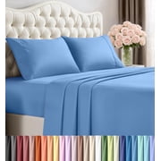 4 Piece Queen Deep Pocket Bed Sheet Set, 16 Inches, Premium Microfiber Sheets - Dutch Blue