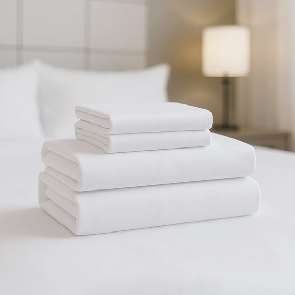 4-Piece Queen Luxury Cotton Sheet Set, White