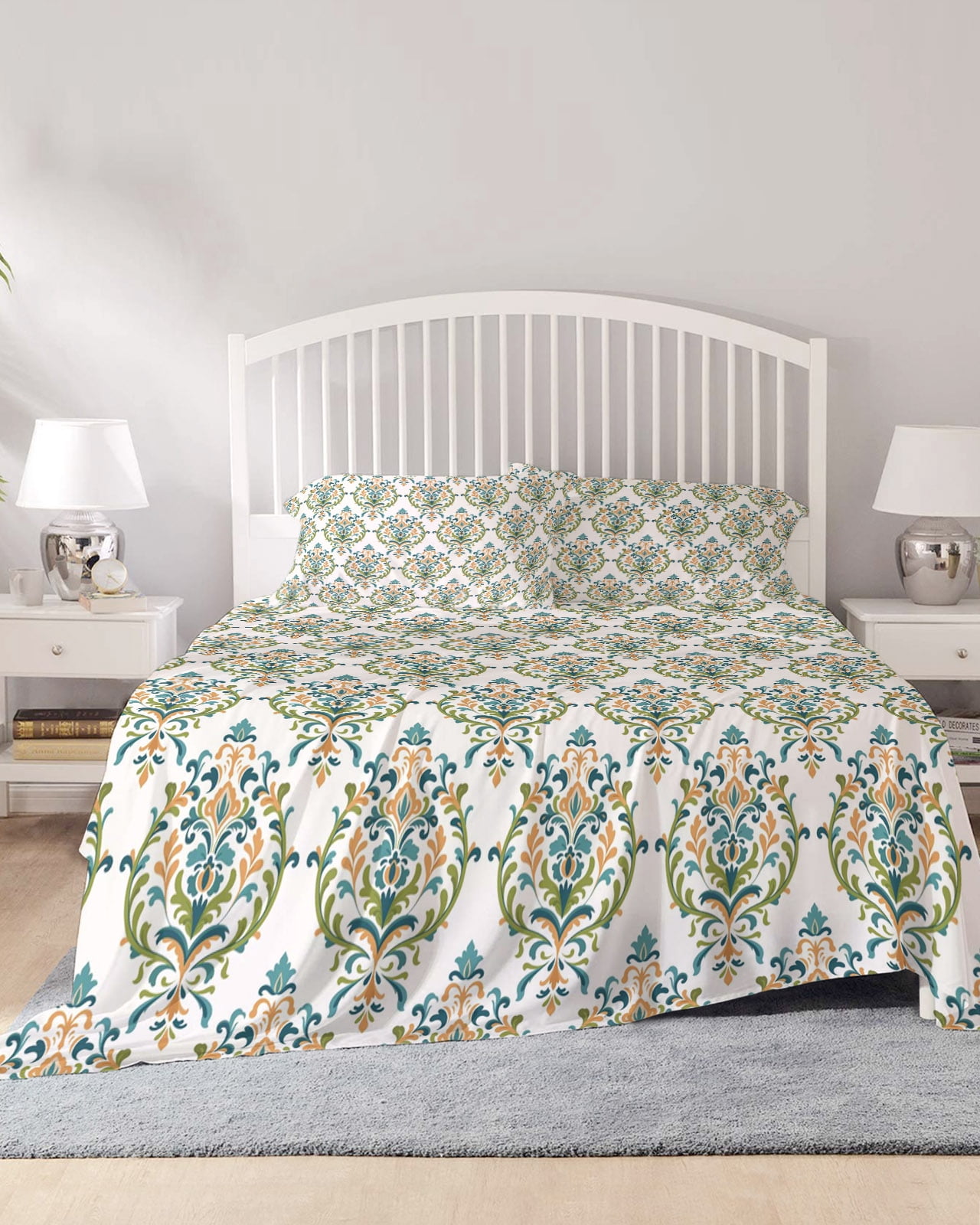 Abstract Sheet Set 4 Piece Queen Sheet Set Vintage Abstract Sheets Set for Queen Size Bed ...