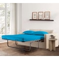 thumbnail image 1 of 4-Piece Queen Sleeper Sofa Sheet Set, 100% Egyptian Cotton, 800 Thread Count, Fits 5" Deep Pull-Out Couch Mattress (60" x 74") - Turquise Blue Solid, 1 of 5