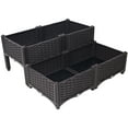 thumbnail image 1 of 4-Piece Raised Garden Bed Set with Legs - Self-Watering Planter Box for Flowers, Herbs & Vegetables (Brown), 1 of 12