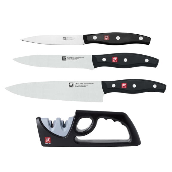 4-Piece Razor-Sharp German Knife Set, Made in Company-Owned German Factory with Special Formula Steel perfected for almost 300 Years, Dishwasher Safe