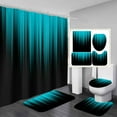 thumbnail image 1 of 4 Piece Teal and Black Shower Curtain Set Turquoise Aqua Ombre Dark Gothic 72Wx72L Curtains Decor with Non-Slip Rugs, Toilet Lid Cover and Bath Mat Bathroom Accessorie Home Bathtub Set, 1 of 6