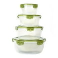 thumbnail image 1 of 4-Piece Refrigerator Food Storage Container Set with Lids Produce & Vegetable Keepers Stackable Bins for Lettuce,Berries,Asparagus Dishwasher Safe, 1 of 1