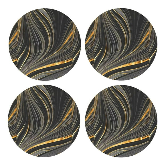 4 Piece Round Mdf Cork Coaster 3.9in Lightweight Durable Easy To Clean Coaster For Living Room Dining Room Bedroom Bathroom Marble Swirl