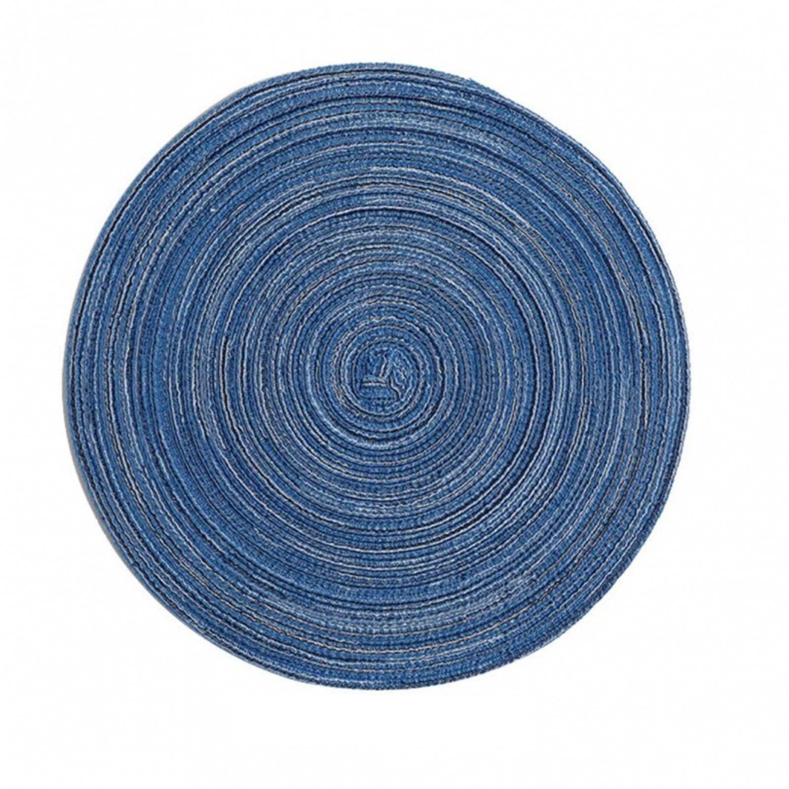 4Piece Round Woven Placemats, 15Inch, Kitchen Table Runners Adaptable