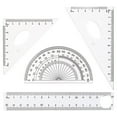 thumbnail image 1 of 4-Piece Ruler Set with Protractor and Triangular Measuring Tools - Ideal for Classroom Projects and Home Study - Transparent Design for Clear Measurements - Quality Craftsmanship, 1 of 5