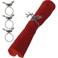 thumbnail image 1 of 4 Piece Rustic Antler Head Napkin Ring Set, Handcrafted, Black Finish, Iron, 2.25 Inches, 1 of 6