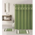 thumbnail image 1 of 4 Piece Sage Butterfly Bathroom For Any Season Print Design Set 2 Bath Math, 1 piece Shower Curtain, 12 Rings Covered Anti -Slip Rubber Mat Backing, 1 of 3