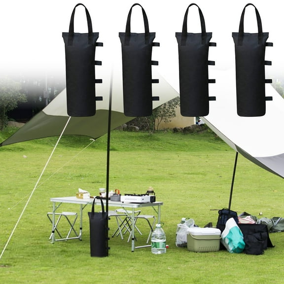 4-Piece Sand Weight Bags for Tents & Canopies | 22lb/10kg Capacity Each | Fits 0.5-2.5" (15-60mm) Legs | PVC-Coated Fabric with Sealable Opening | 50x15cm Size