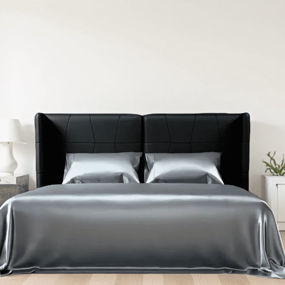 4-Piece Satin Bed Sheets Set, Full Size Silky Bedding with 15-Inch Deep Pocket Fitted Sheet, Grey