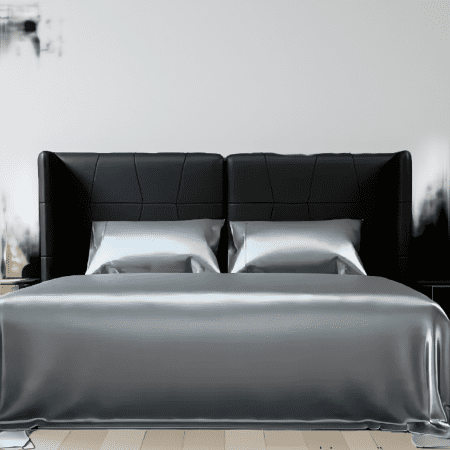4-Piece Satin Bed Sheets Set King Size, 15-Inch Deep Pocket Fitted Sheet, Silky Smooth Bedding, Grey