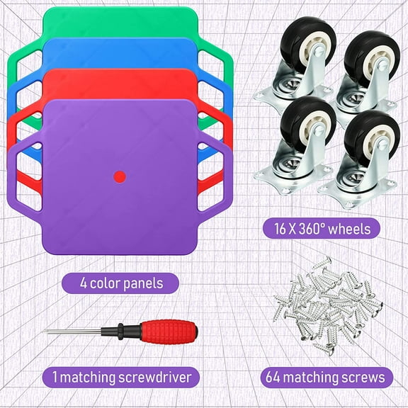 4 Piece Scooter Board Set with Handles for Kids