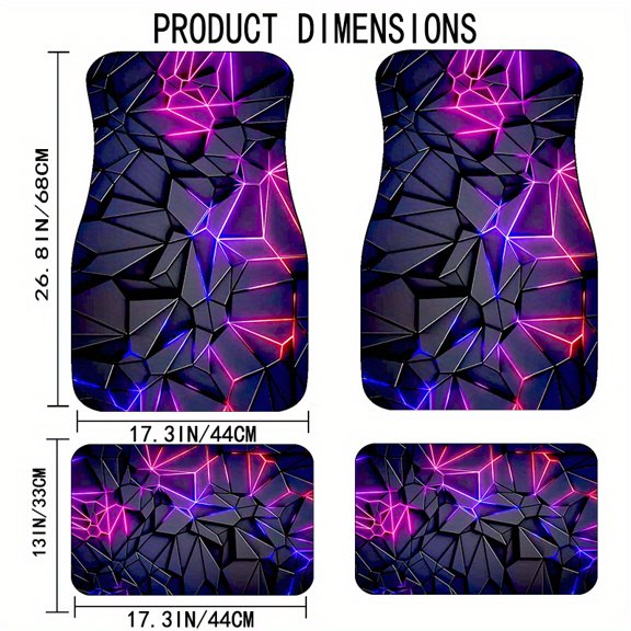 4-Piece Seasonal Theme Car Floor Mats, Universal Fit Auto Floor Liners For Cars Trucks Suvs, Anti-Slip All-Weather Interior Protection, Easy Clean Set