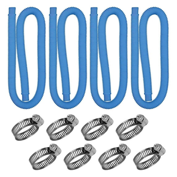 4-Piece Set 1.25-Inch Pool Hose 59-Inch Long Accessory Pool Pump Replacement Hose Above Ground Pool Filter Pump Using 1 1/4 Diameter Hose