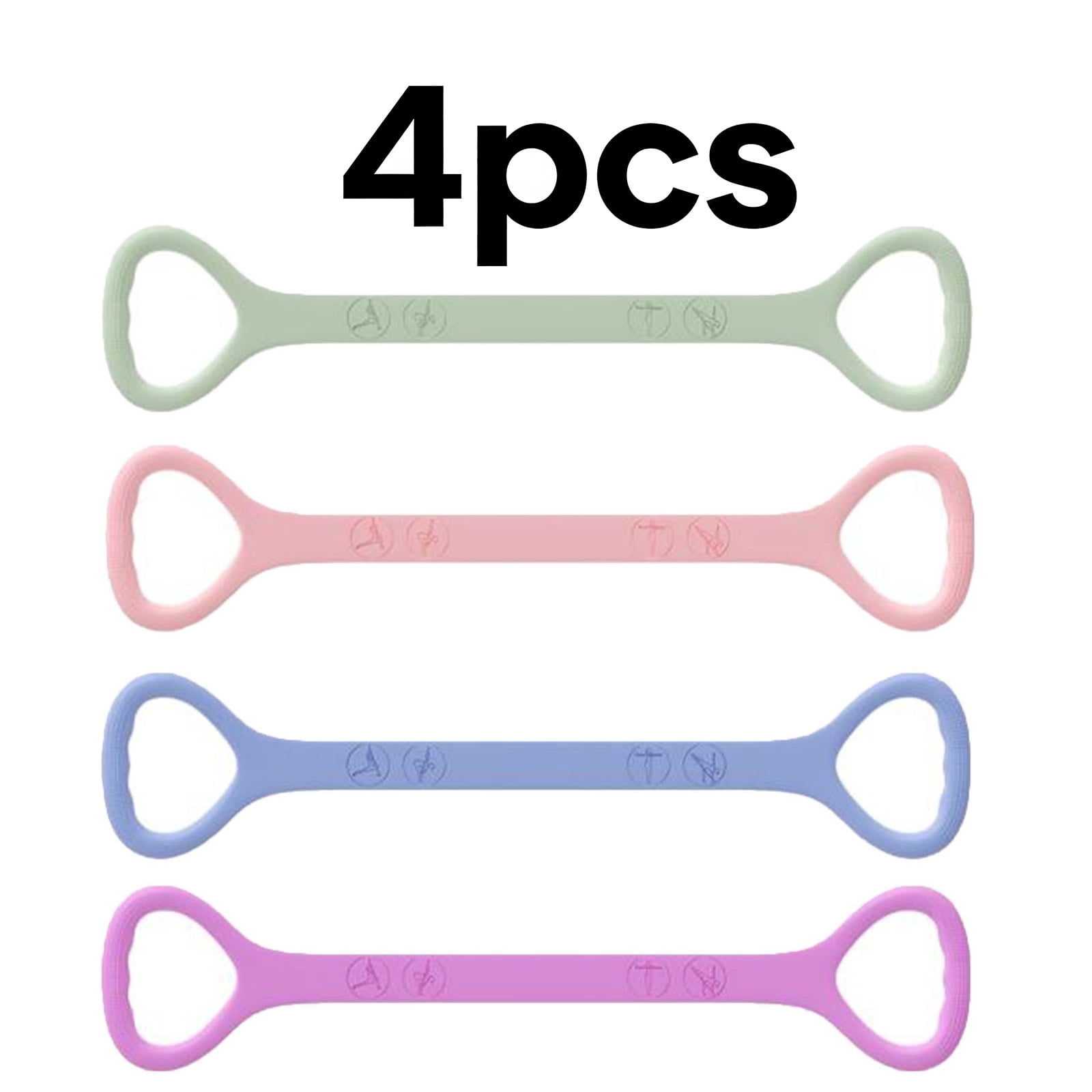 4 Piece Set 20 Pound Yoga Resistance Bands Elastic Fitness Bands for Pilates Training Home Gym Workouts