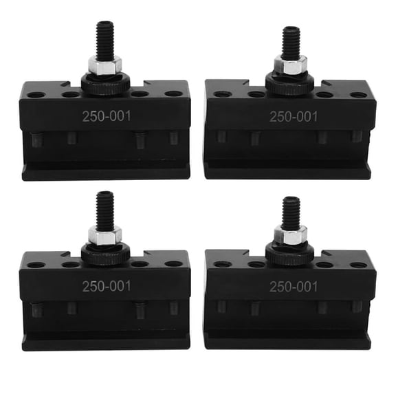 4-Piece Set 250 - 001 0Xa Quick Change Tool Turning Tool Holder Steel Material 1 Bracket,4 x Turning and Facing Tool Holder,black
