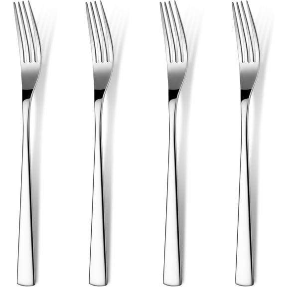 4 Piece Set 8.58 Inches Fork Set, 18/10 Stainless Steel Forks, Silver Food Grade Fork Set 4 Pieces, Metal Forks Suitable for Home, Kitchen, Weddings, Parties or Restaurants, Dishwasher Safe.