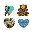 thumbnail image 1 of 4 Piece Set Autism Awareness Heart Colorful Puzzle Pieces Lapel Hat Pins 4P001, 1 of 5