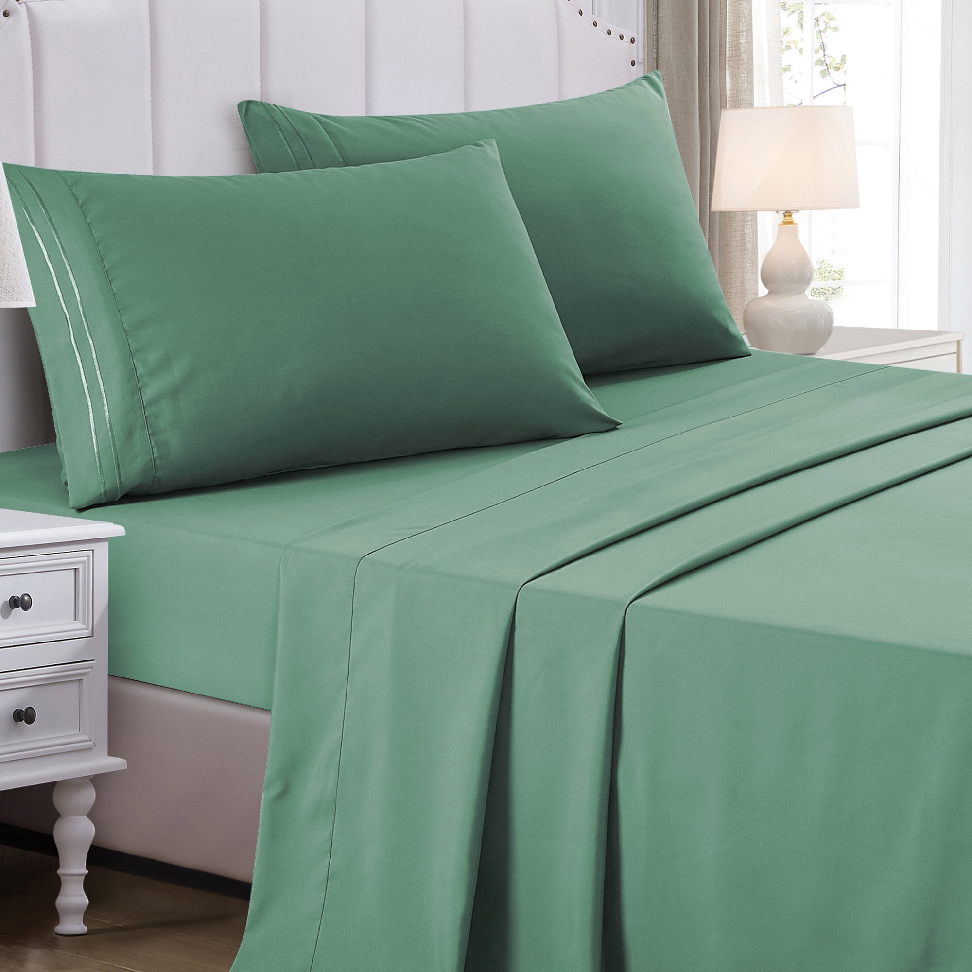 4-Piece Set Bed Sheets, Bedding with Fitted Sheet, Flat Sheet & Pillowcases