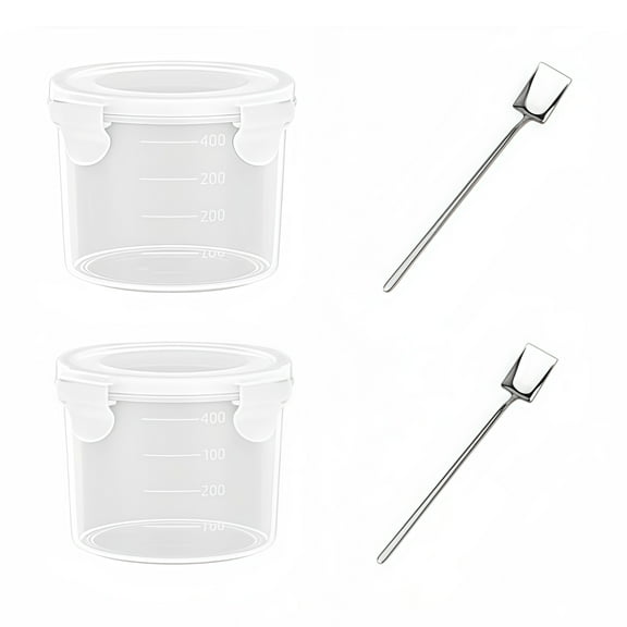 4-Piece Set  Cat Food Storage Container With Airtight Seal Round Design For Pet Freshness