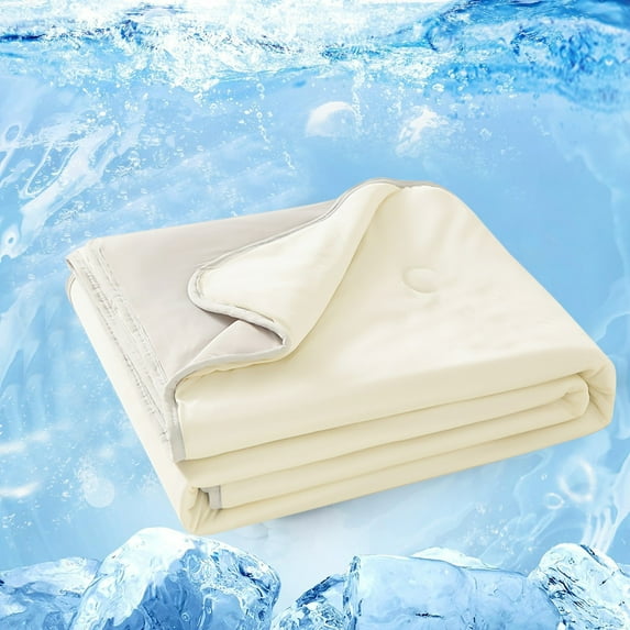 4-Piece Set Cotton, Four-Piece Set 2025 New Cool Ice Silk Summer Cool Quilt *1 (Multi-color-One Size)