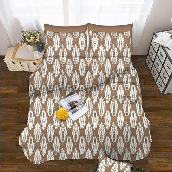 Elegant Comfort Wrinkle Free Feather Design Sheet Set 1500 Series , Full Taupe