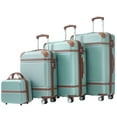 thumbnail image 1 of 4 Piece Set Luggage, 20in/24in/28in Expandable Hard Shell Suitcase and Cosmetic Case Spinner Suitcase, Lightweight Hardside Travel Suitcase with 360° Spinner Wheels and TSA Lock, Green, 1 of 5