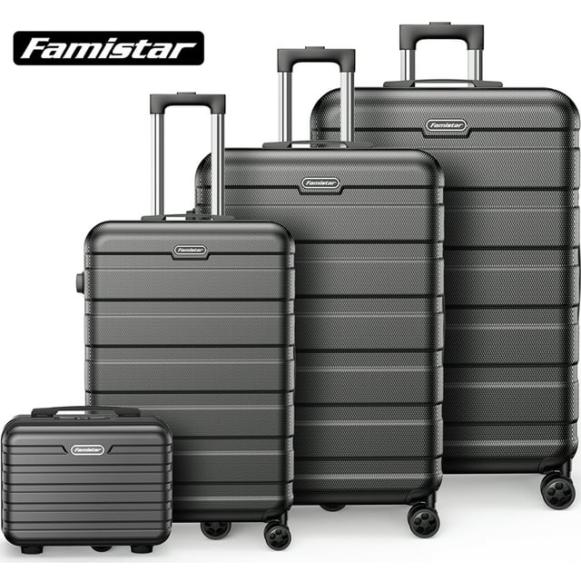 Famistar 4-Piece Luggage Set - ABS Hardshell, Spinner Wheels, TSA Lock