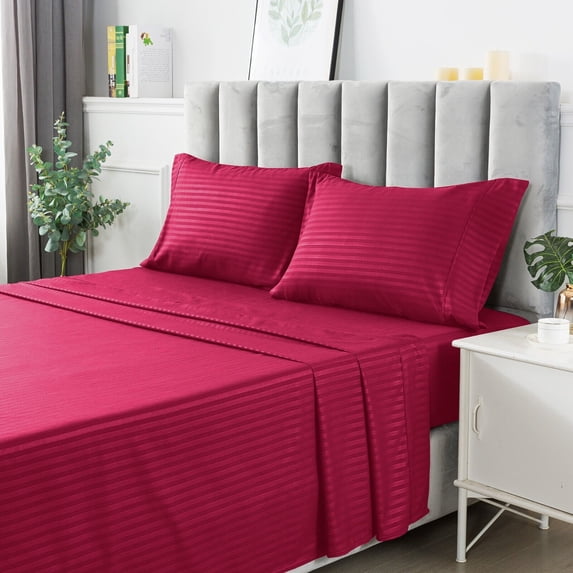 4 Piece Set Luxury Bed Sheets Breathable & Cooling Sheets Deep Pocket Bed Sheets Set