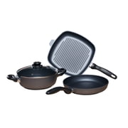 4 Piece Set Nonstick Fry Pan Casserole & Grill Pan | HD Classic