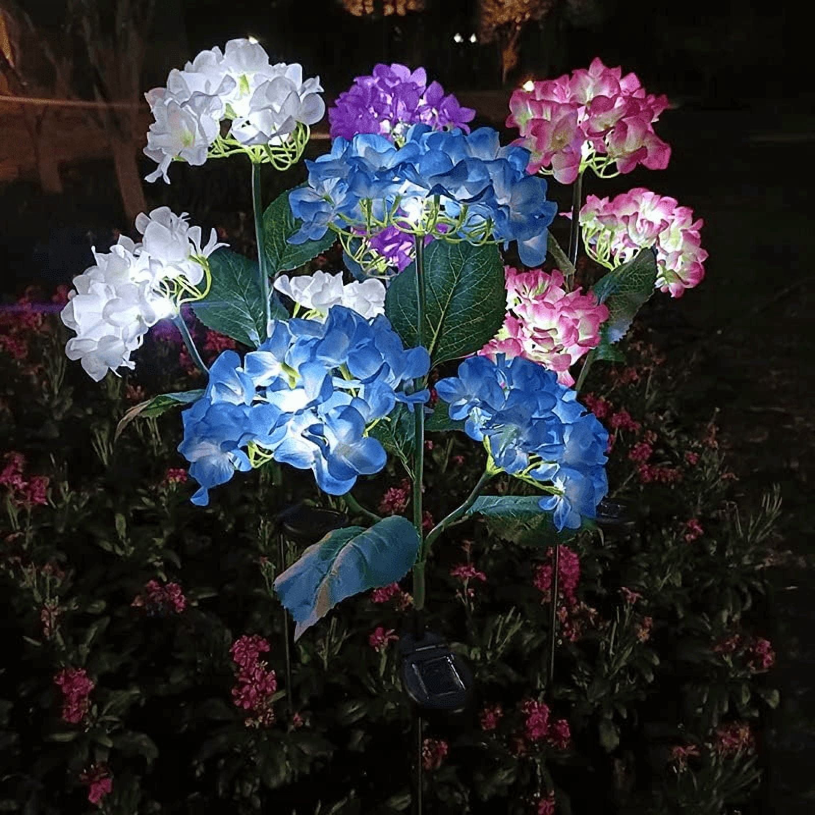 4-Piece Set Of Outdoor Solar Courtyard Lights - Larger And More Realistic Embroidered Ball Flower Lights, Courtyard Garden Lawn Channel Outdoor Colorful Lights Decoration Gifts