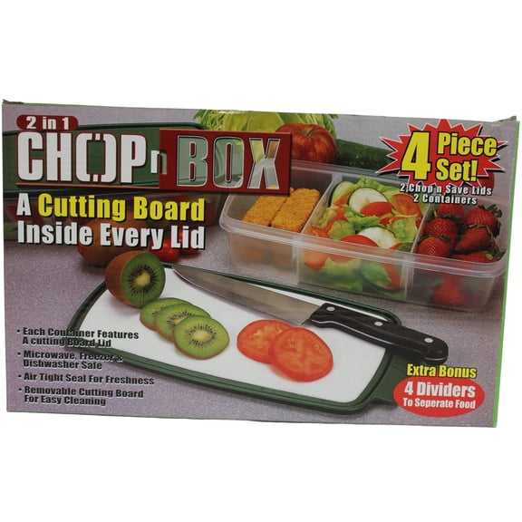 4 Piece Set Sectional Food Bento Lunch Box & Chopping Board Cover Food Storage Chop Box