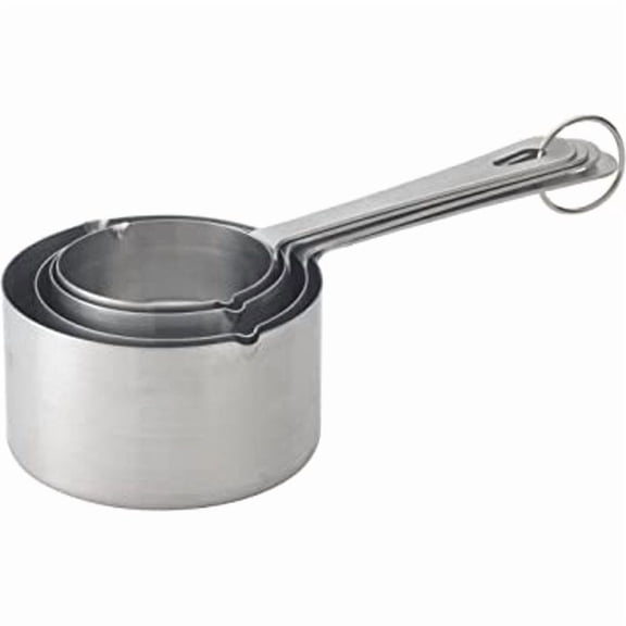 4-Piece Set Stainless Steel Measuring Cups, Silver