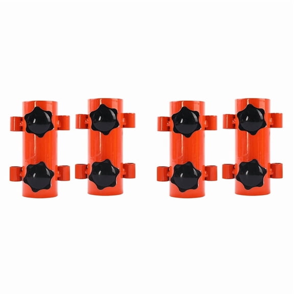 4-Piece Orange Stainless Steel Tent Support Poles Kit for Camping - Windproof Adjustable Awning Poles