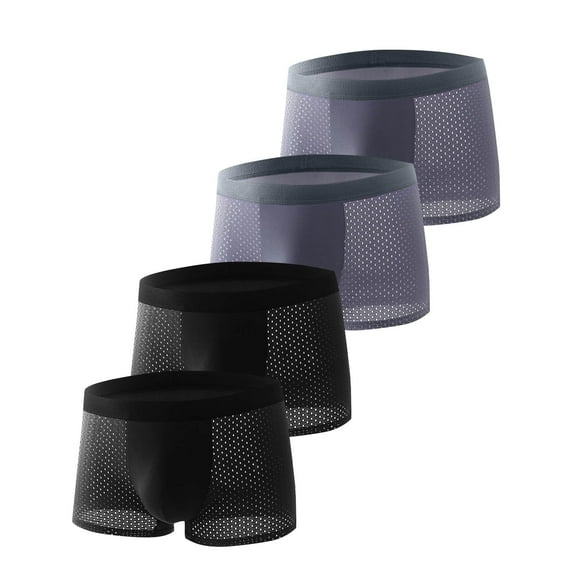 4-Piece Set of Men's Solid Color Mesh Fashion T-Shirts, Breathable and Comfortable for Casual Wear