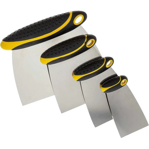 4-Piece Set of Stainless Steel Body Filler and Putty Spreaders / Scraper - 1681
