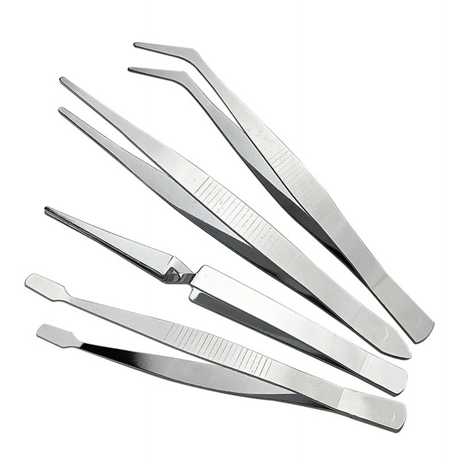 4-Piece Set of Stainless Steel Combination Tweezers, Elbow Tip, Labor ...