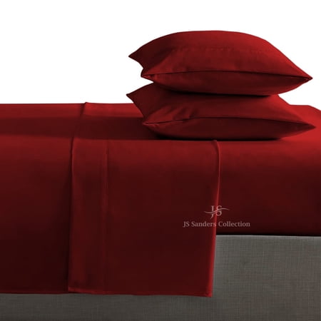 4 Piece Sheet Set 100% Egyptian Cotton Bed Sheets 1000 Thread Count Luxury Hotel Quality Sheet Set Italian Finish Premium Sheets Long Staple Fits Up to 18 Inch Deep Pocket (Alaskan King, Burgundy)