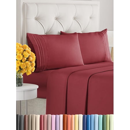 4 Piece Sheet Set - Comfy Breathable & Cooling Sheets - Hotel Luxury Bed Sheets for Women & Men - Deep Pockets, Easy-Fit