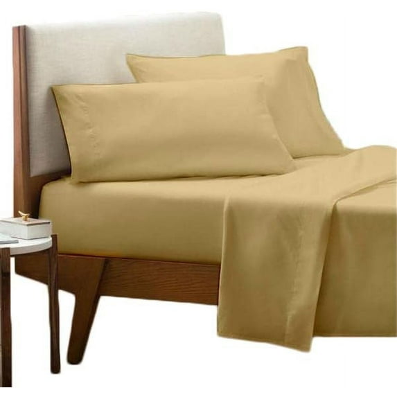 4 Piece Sheet Set - Deep Pocket of 12" Inch - Luxury 600 Thread Count Collection Twin Size Bed Sheets - Extra Long Staple 100% Egyptian Cotton Bedding Set - Taupe Solid.