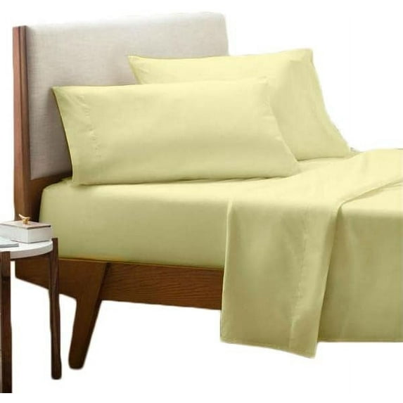 4 Piece Sheet Set - Deep Pocket of 15" Inch - Luxury 600 Thread Count Collection Full Size Bed Sheets - Extra Long Staple 100% Egyptian Cotton Bedding Set - Ivory Solid.