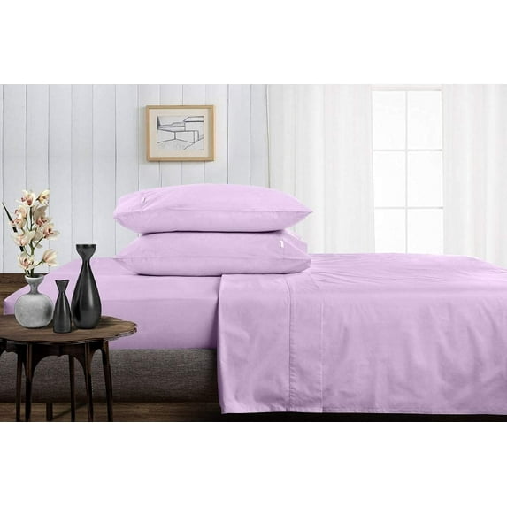4 Piece Sheet Set - Deep Pocket of 30" Inch - Luxury 600 Thread Count Collection Twin-XL Size Bed Sheets - Extra Long Staple 100% Egyptian Cotton Bedding Set - Lavender Solid.